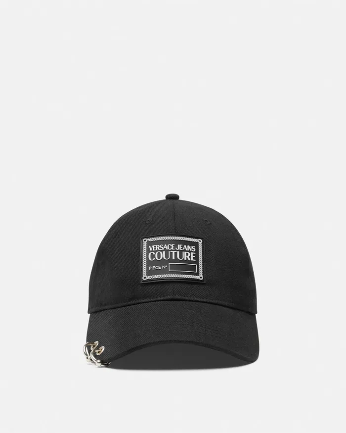 Versace Piece Number Piercing Baseball Cap Blackprint WomenMen Jeans Couture