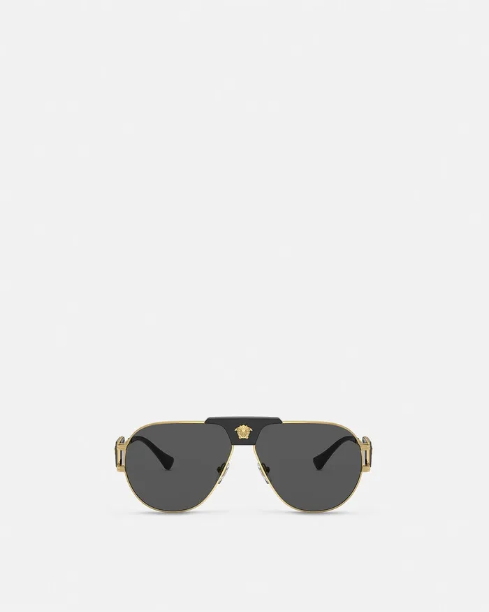 Versace Pilot Sunglasses Blackgold Men Sunglasses