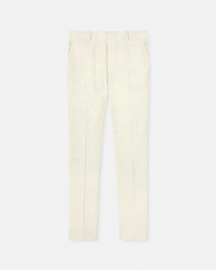 Versace SilkBlend Malfil Formal Pants White Men Blazers and Suits