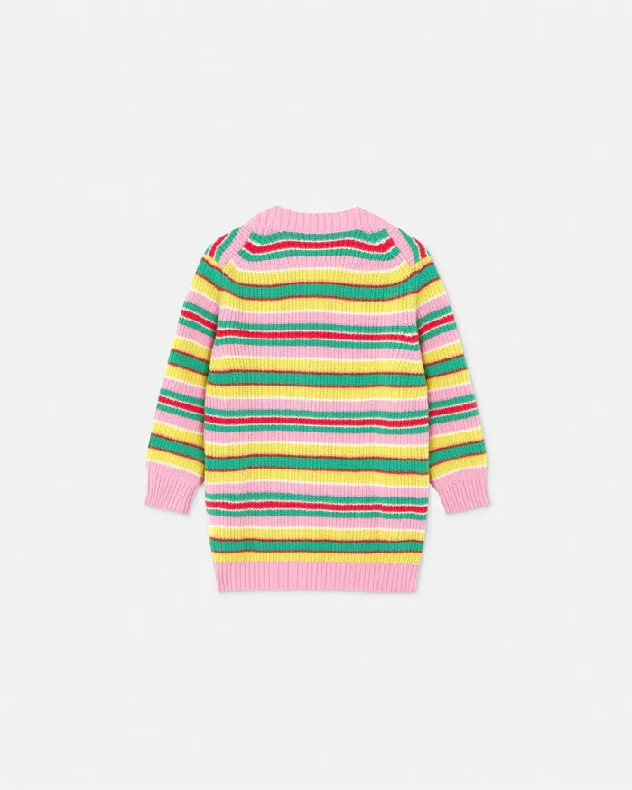 Versace Striped CableKnit Cardigan Print Kids Knitwear and Sweatshirts