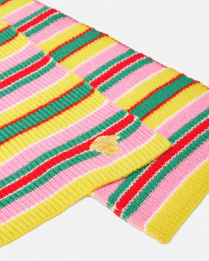 Versace Striped CableKnit Scarf Print Kids Bags and Accessories