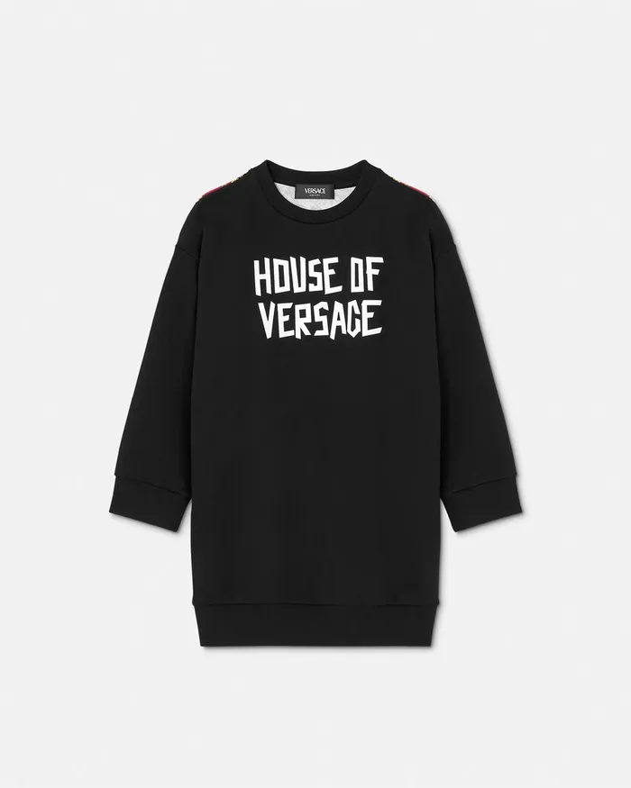 Versace Sweatshirt Dress Black Kids Knitwear and Sweatshirts
