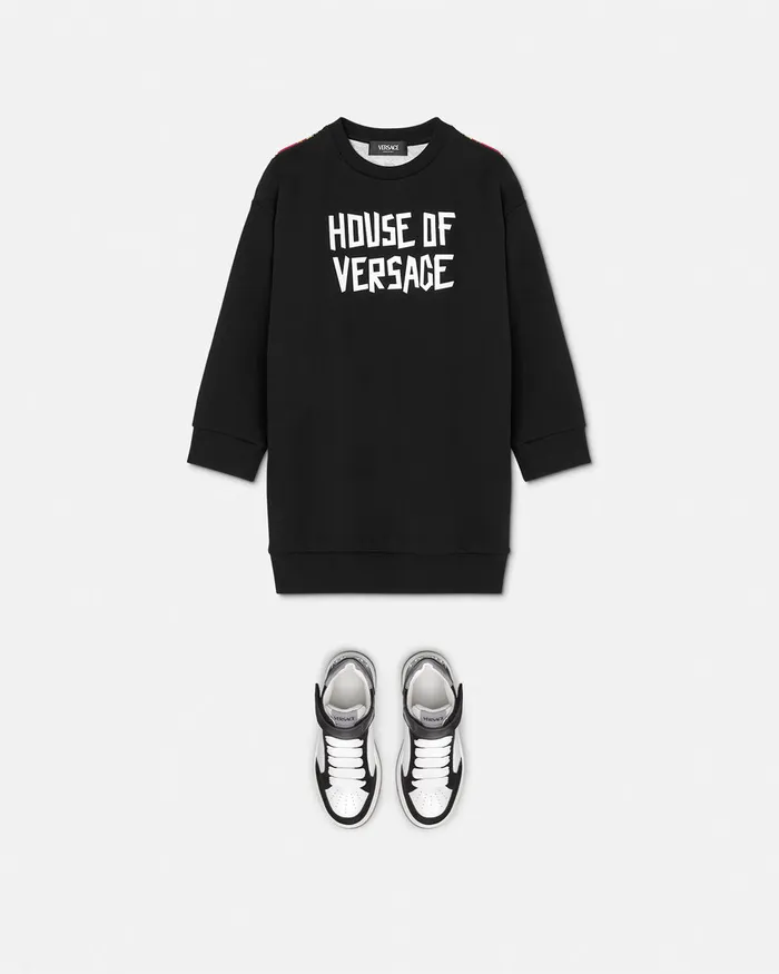 Versace Sweatshirt Dress Black Kids Knitwear and Sweatshirts