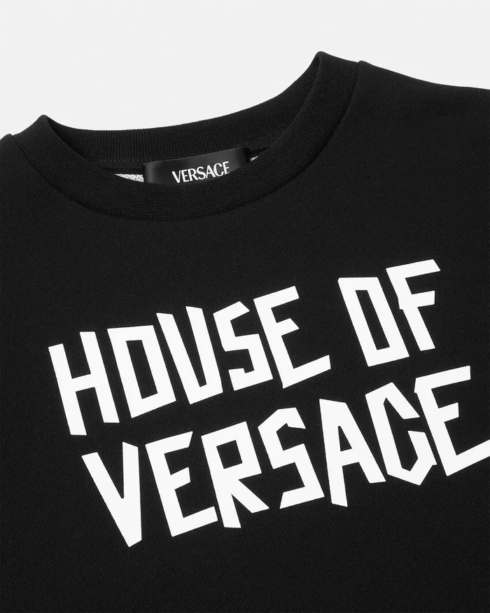 Versace Sweatshirt Dress Black Kids Knitwear and Sweatshirts