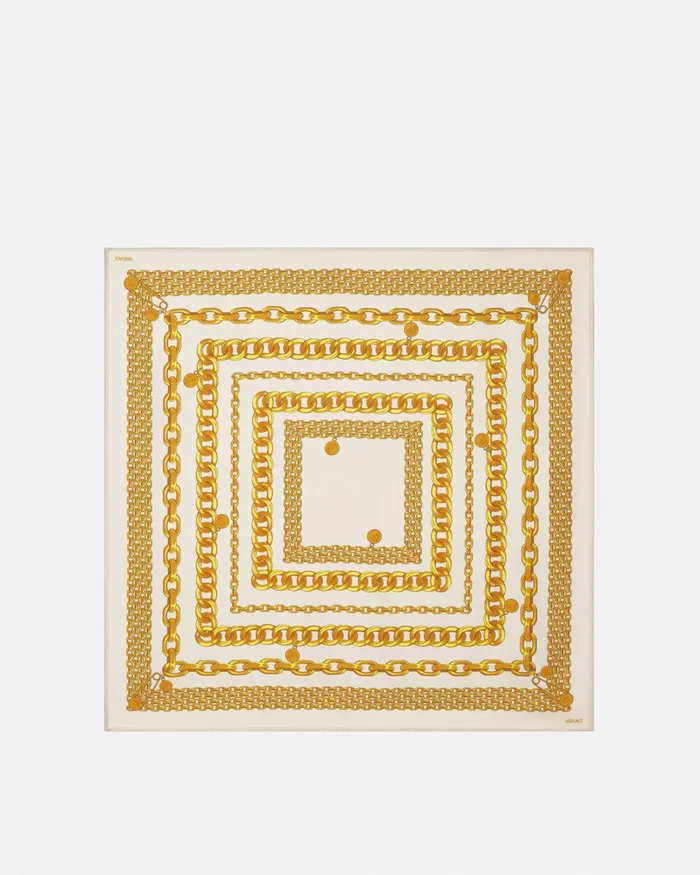 Versace Treasure Large Silk Foulard 354034 Print Women Soft Accessories