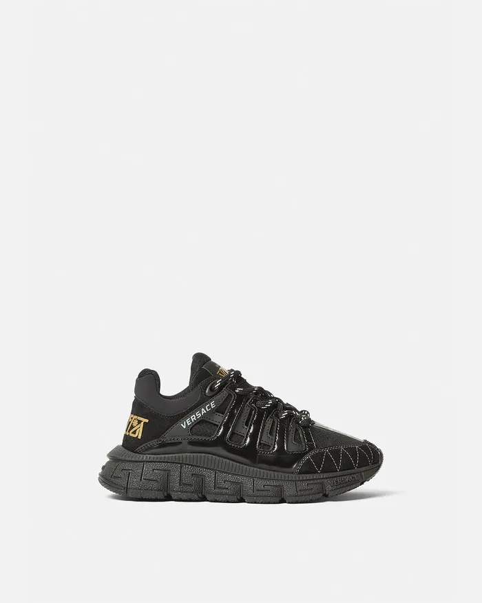 Versace Trigreca Sneakers Blackgold Kids Shoes