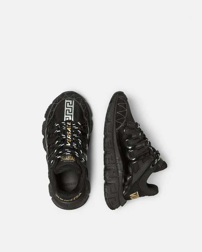 Versace Trigreca Sneakers Blackgold Kids Shoes