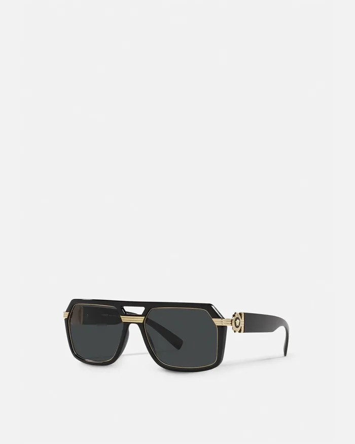 Versace Vintage Icon Pilot Sunglasses Blackgold Men Sunglasses