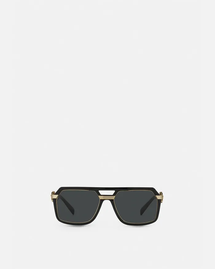 Versace Vintage Icon Pilot Sunglasses Blackgold Men Sunglasses
