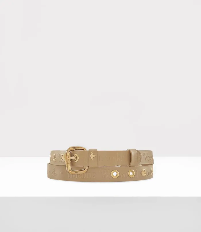 Vivienne Westwood Belts And Harnesses WomenMen Carolina Belt Gold Nebbia Beige Leather Vivienne Westwood Belts And Harnesses WomenMen Carolina Belt Gold Nebbia Beige Leather