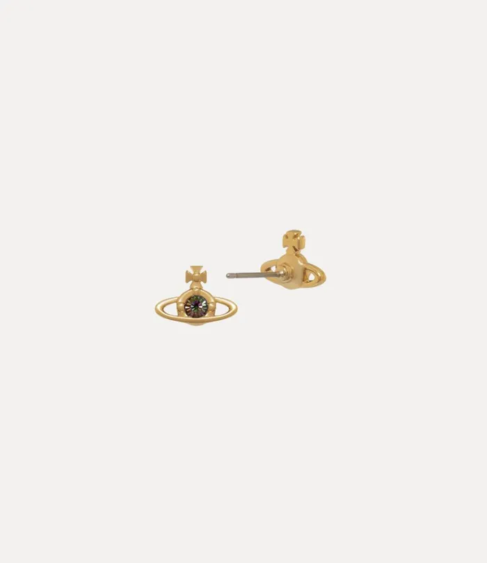 Vivienne Westwood Earrings Women Nano Solitaire Earrings Gold Vitrail Medium Crystal