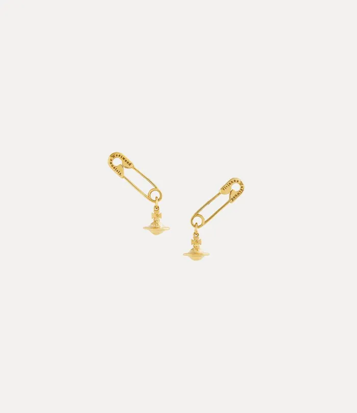 Vivienne Westwood Earrings Women Safety Pin Earrings Gold
