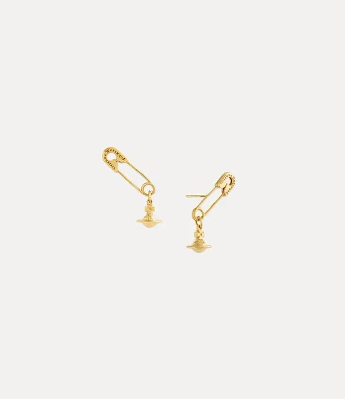 Vivienne Westwood Earrings Women Safety Pin Earrings Gold
