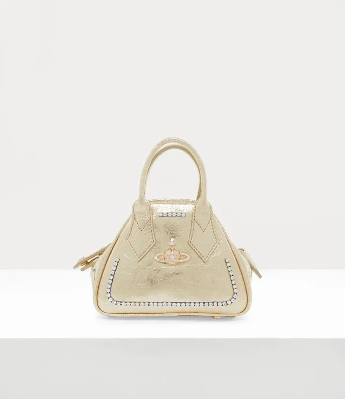 Vivienne Westwood Handbags Women Mini Yasmine Bag Gold Diamante Trim