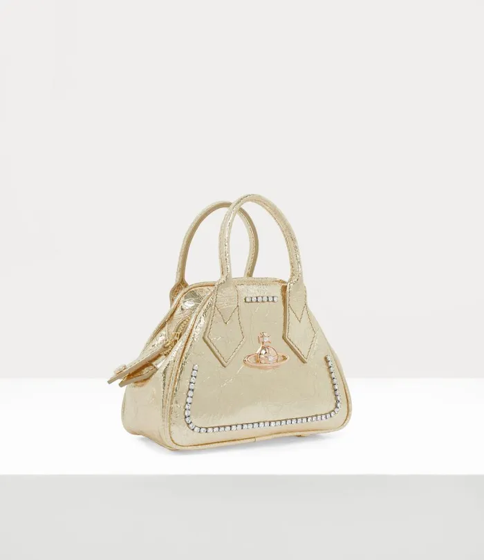 Vivienne Westwood Handbags Women Mini Yasmine Bag Gold Diamante Trim