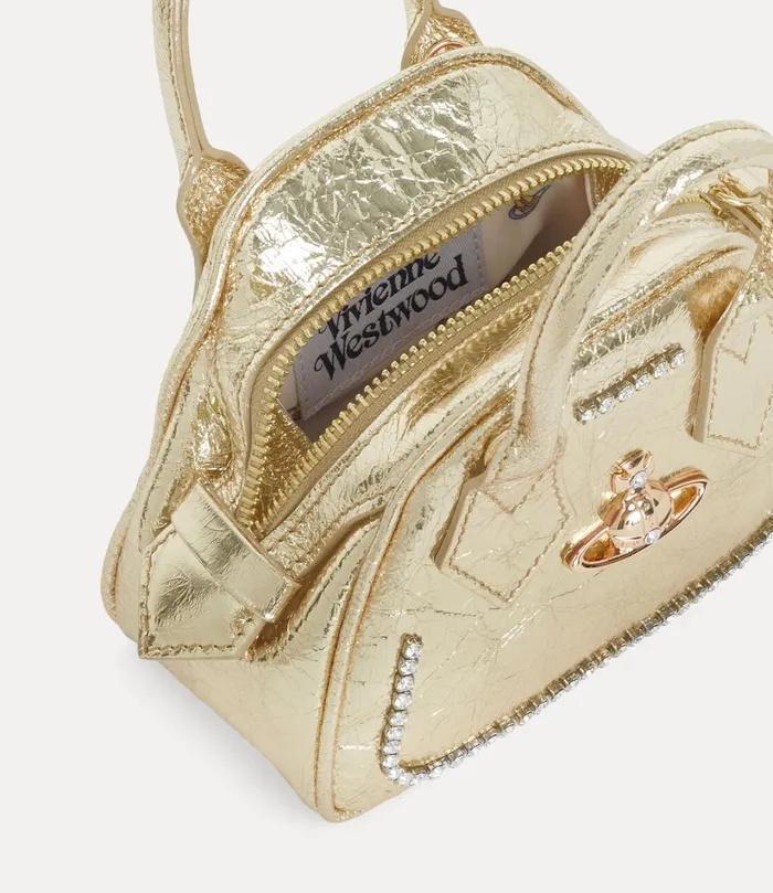 Vivienne Westwood Handbags Women Mini Yasmine Bag Gold Diamante Trim