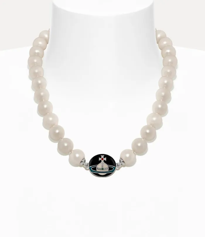 Vivienne Westwood Necklaces Men Man Loelia Large Pearl Necklace Platinumblackoffwhitegreenred Vivienne Westwood Necklaces Men Man Loelia Large Pearl Necklace Platinumblackoffwhitegreenred
