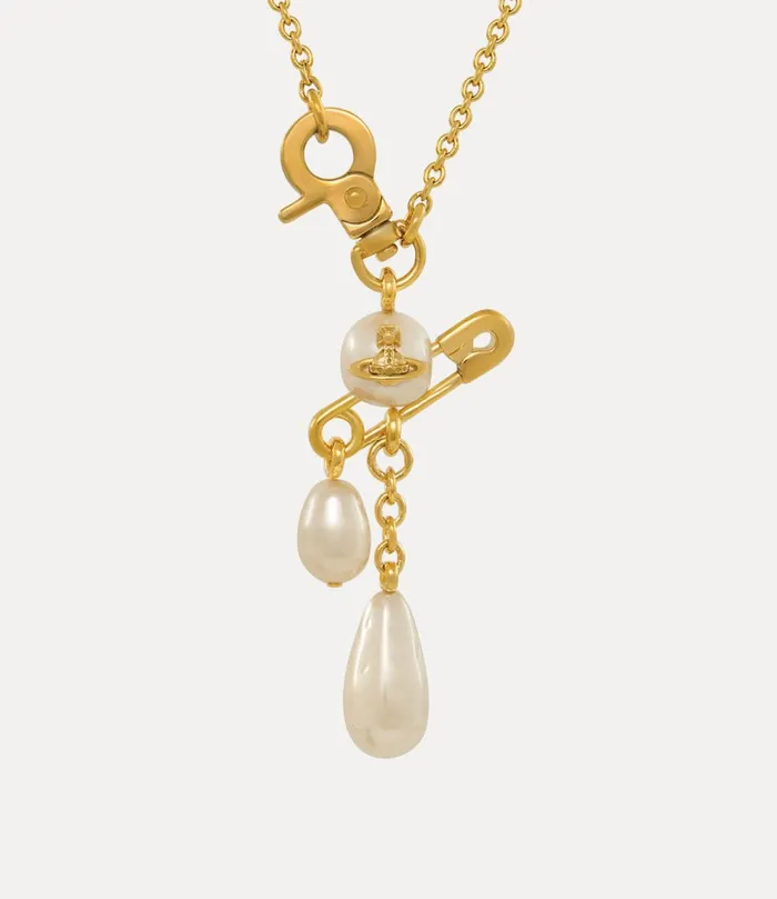 Vivienne Westwood Necklaces Women Claude Small Necklace Gold Creamrose Pearl