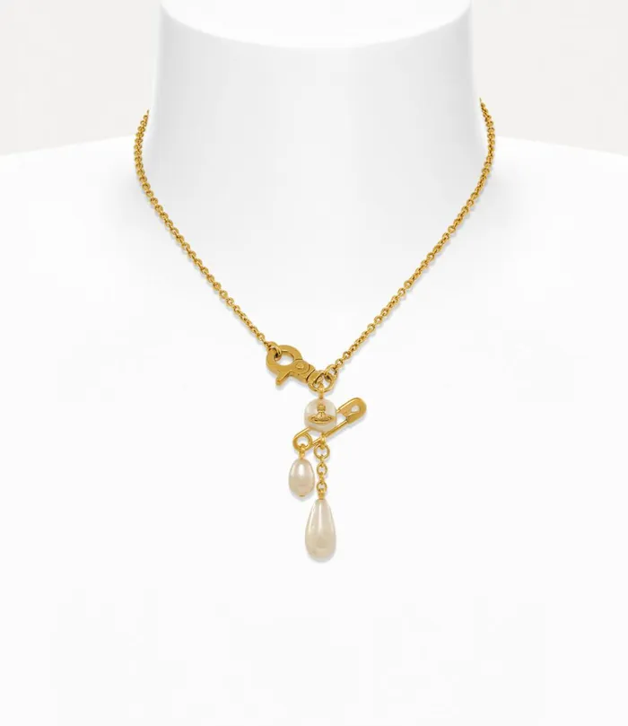 Vivienne Westwood Necklaces Women Claude Small Necklace Gold Creamrose Pearl