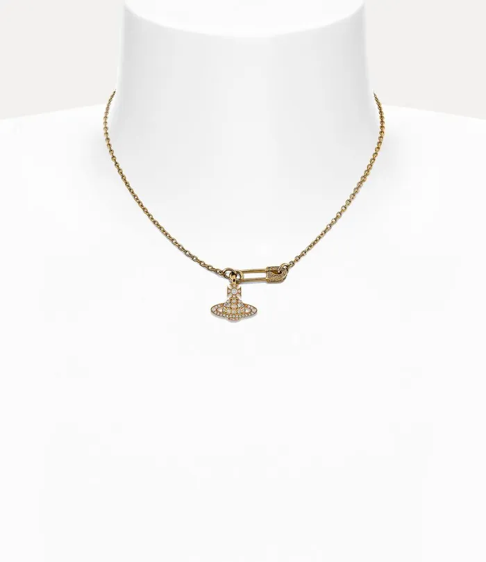 Vivienne Westwood Necklaces Women Lucrece Pendant Necklace Gold White Cz