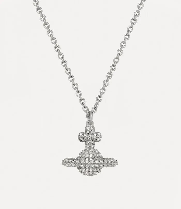 Vivienne Westwood Necklaces WomenMen Grace Small Pendant Necklace Platinum Crystal