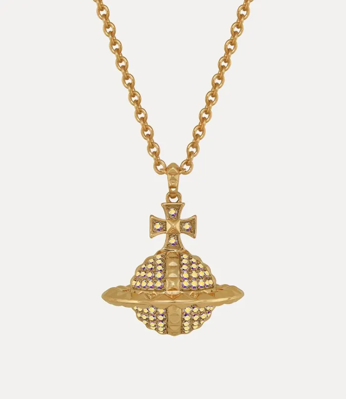 Vivienne Westwood Necklaces WomenMen Mayfair Large Orb Pendant Necklace Gold Crystal Ab