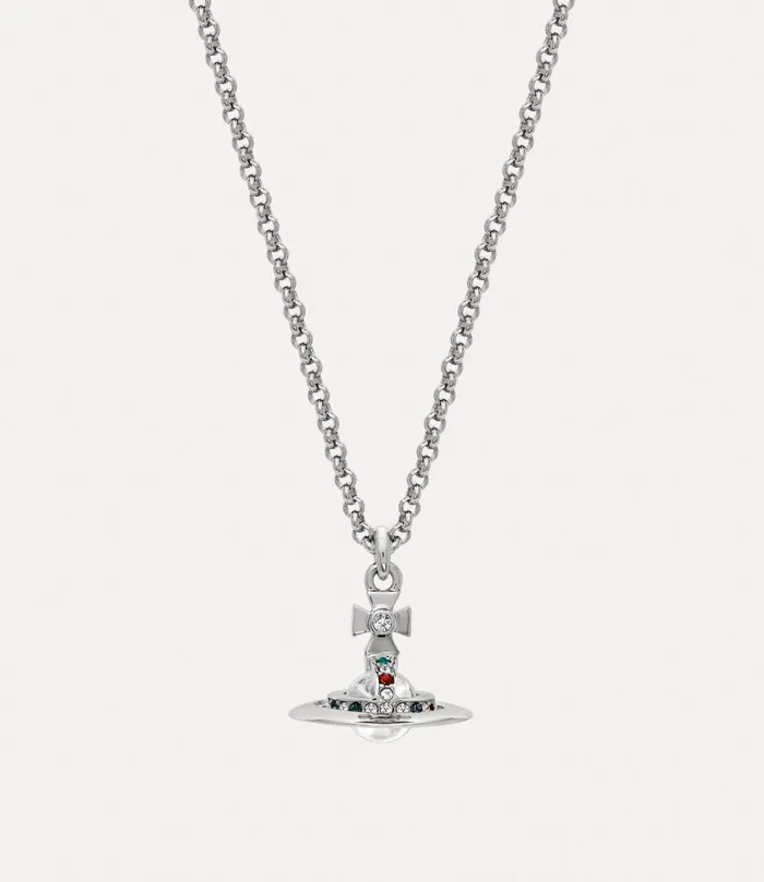 Vivienne Westwood Necklaces WomenMen New Petite Orb Pendant Necklace Platinum