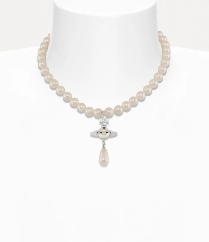 Vivienne Westwood Necklaces Women One Row Pearl Drop Choker Platinumpearlmulti Vivienne Westwood Necklaces Women One Row Pearl Drop Choker Platinumpearlmulti