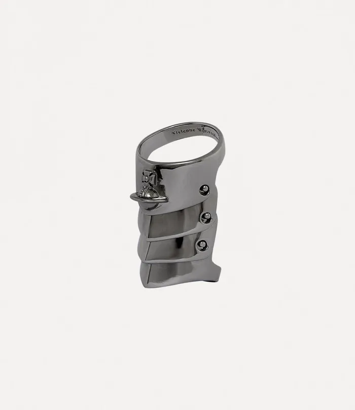 Vivienne Westwood Rings MenWomen Armour Ring Ruthenium