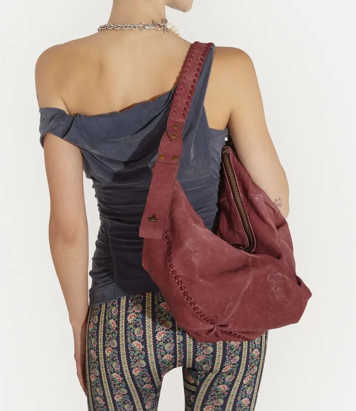 Vivienne Westwood Tote Bags MenWomen Medium Agnes Shoulder Bag Wine