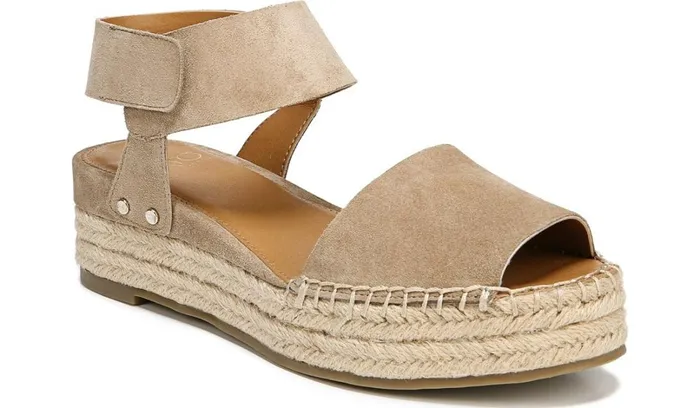 Wedge Sandals Women Franco Sarto Sarto Oak Espadrille Sandal Dark Sand Suede
