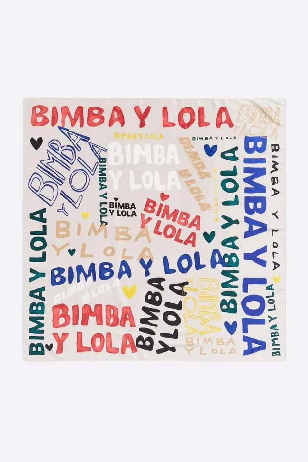 White Watercolor Logos Scarf Off White Women Bimba Y Lola Scarves