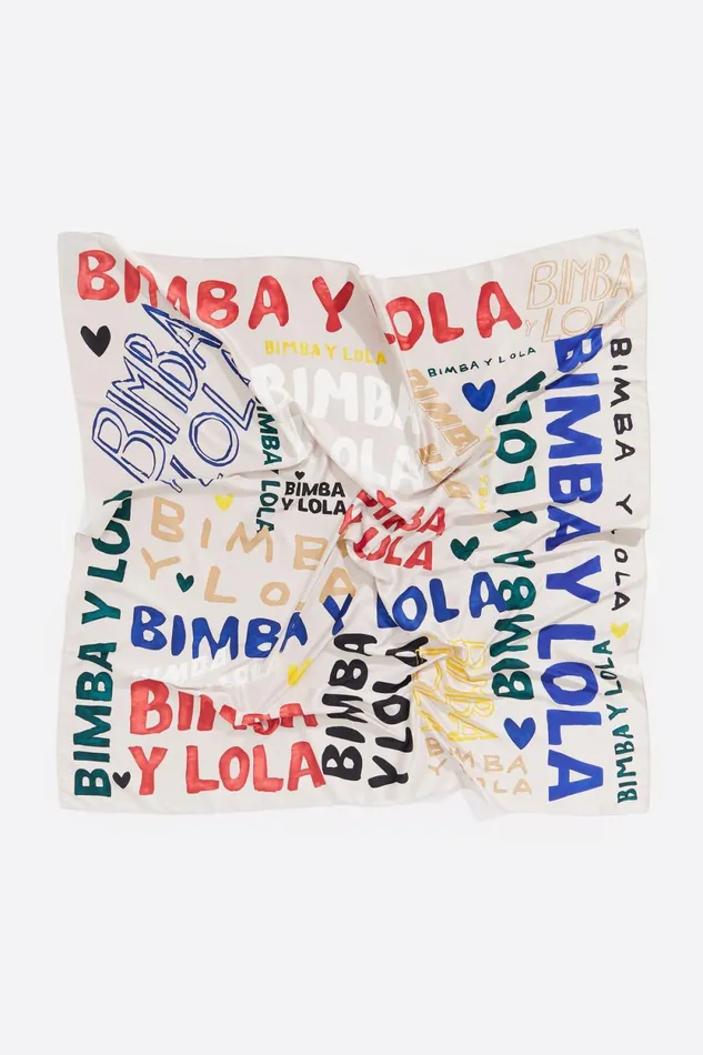 White Watercolor Logos Scarf Off White Women Bimba Y Lola Scarves