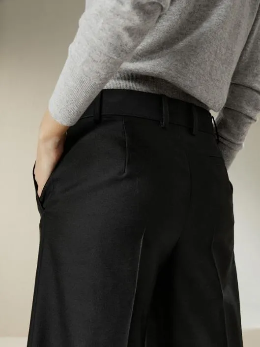 Wide Leg Silklined Wool Trousers Women Lilysilk Essentials
