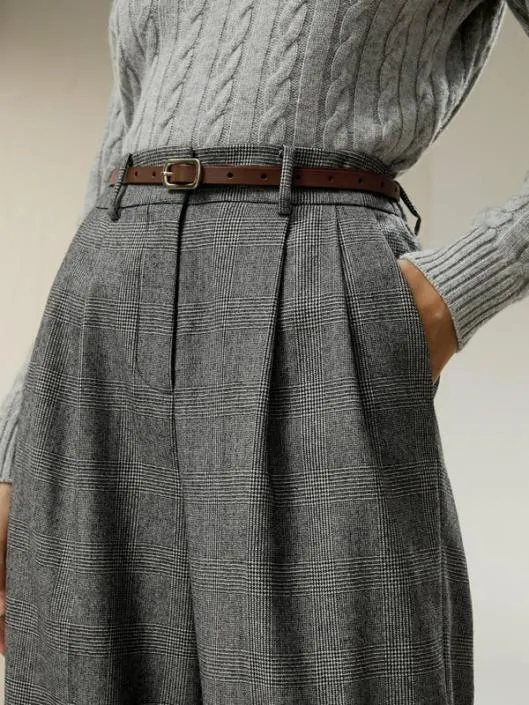 Wide Leg Woolflannel Suit Trousers Women Lilysilk Essentials