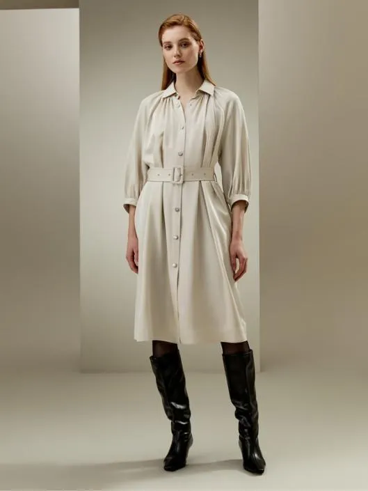 Windbreaker Silk Dress With Detachable Belt Women Jumpsuits Lilysilk Knitwear