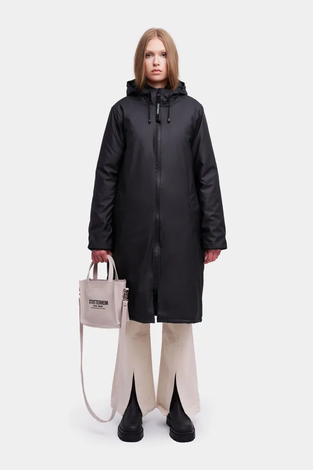 Winter Coats Women Stutterheim Stockholm Long Winter Jacket Black