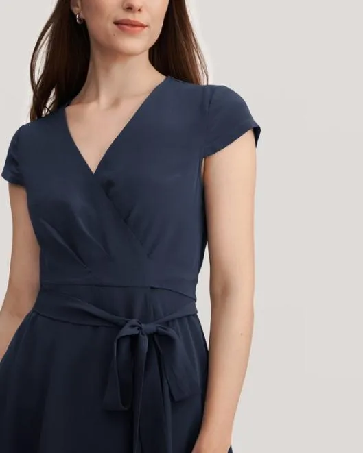 Woman Figure Flattering Silk Wrap Dress US Online Women Jumpsuits Lilysilk Dresses
