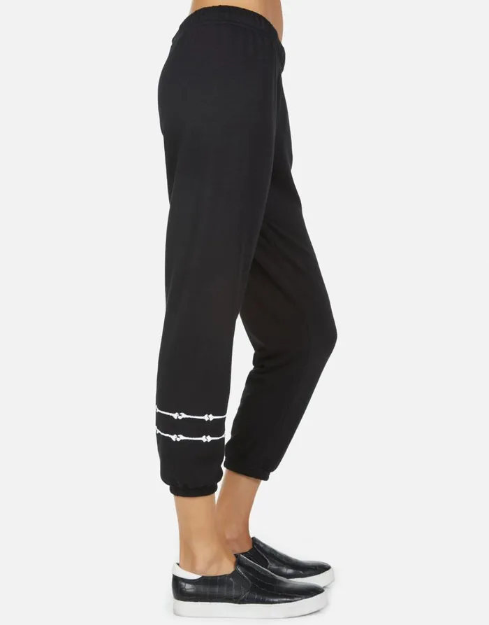 Women039s Alana Bone Diamond Black Lauren Moshi Crop Sweatpants
