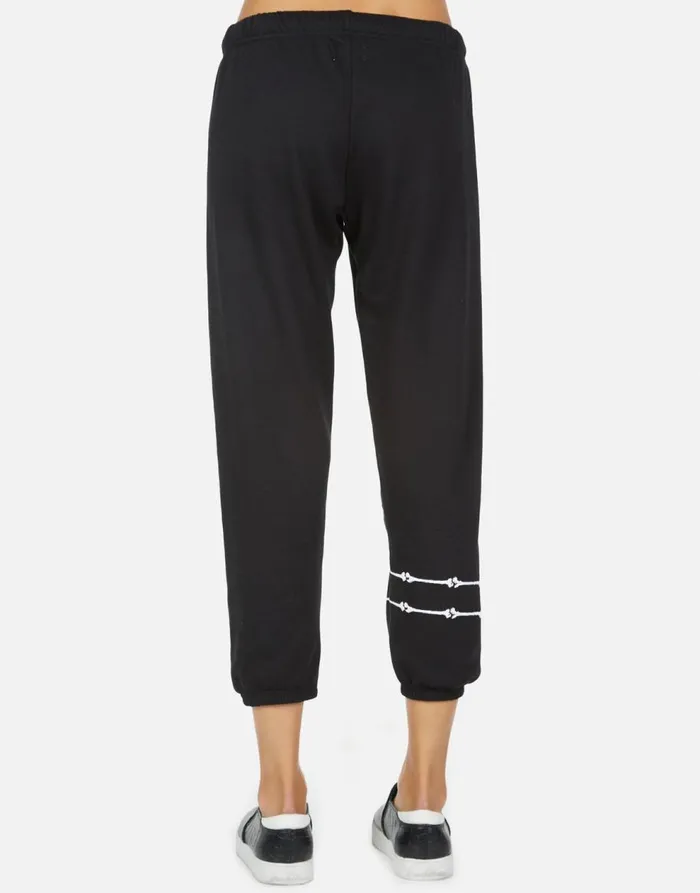 Women039s Alana Bone Diamond Black Lauren Moshi Crop Sweatpants