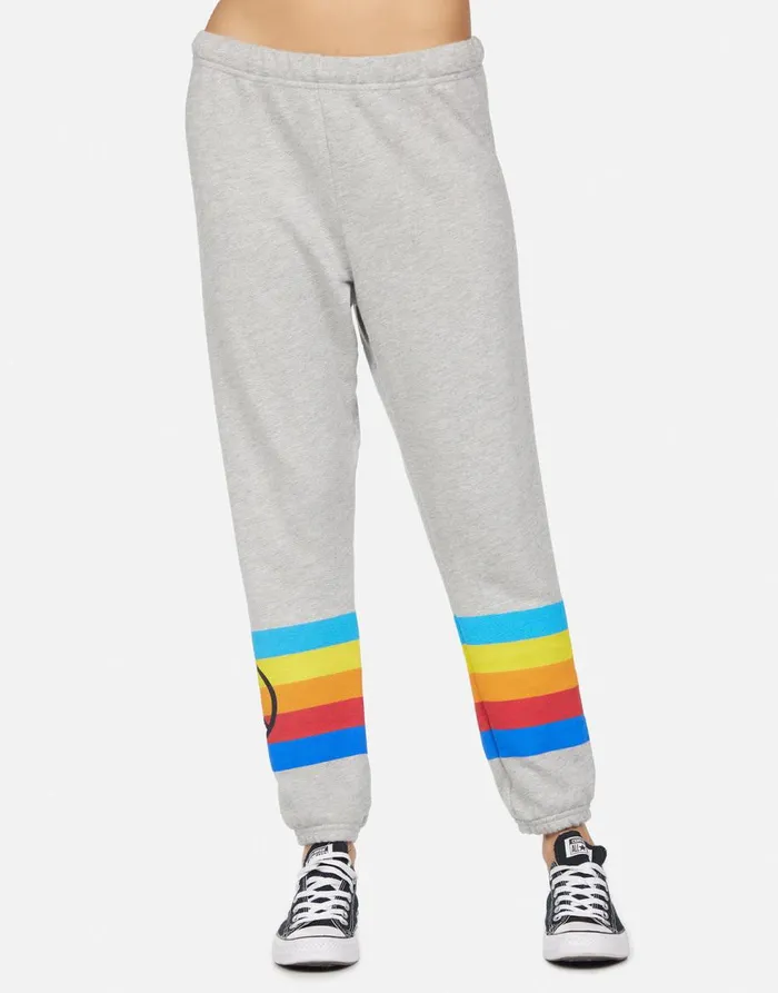Women039s Alana Peace Rays Heather Grey Lauren Moshi Crop Sweatpants