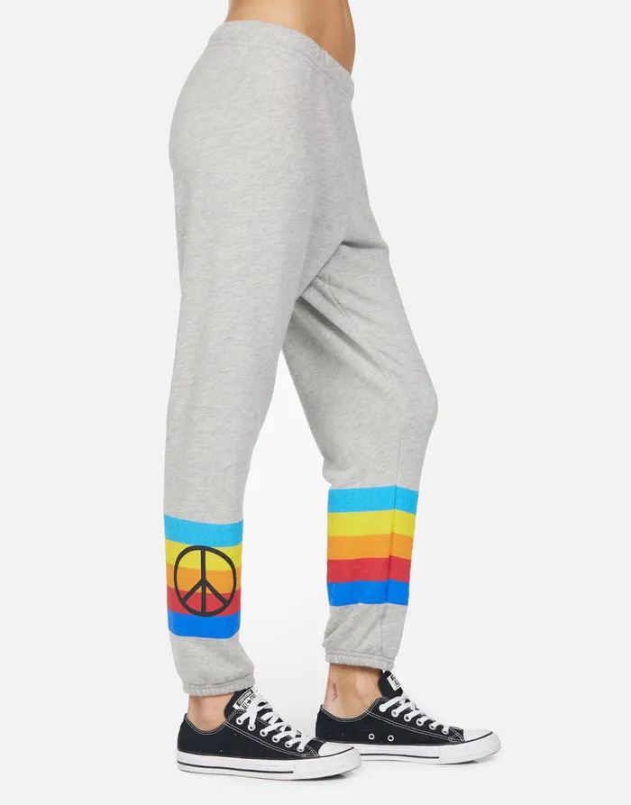 Women039s Alana Peace Rays Heather Grey Lauren Moshi Crop Sweatpants
