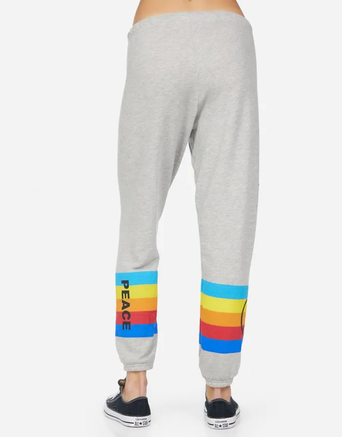 Women039s Alana Peace Rays Heather Grey Lauren Moshi Crop Sweatpants
