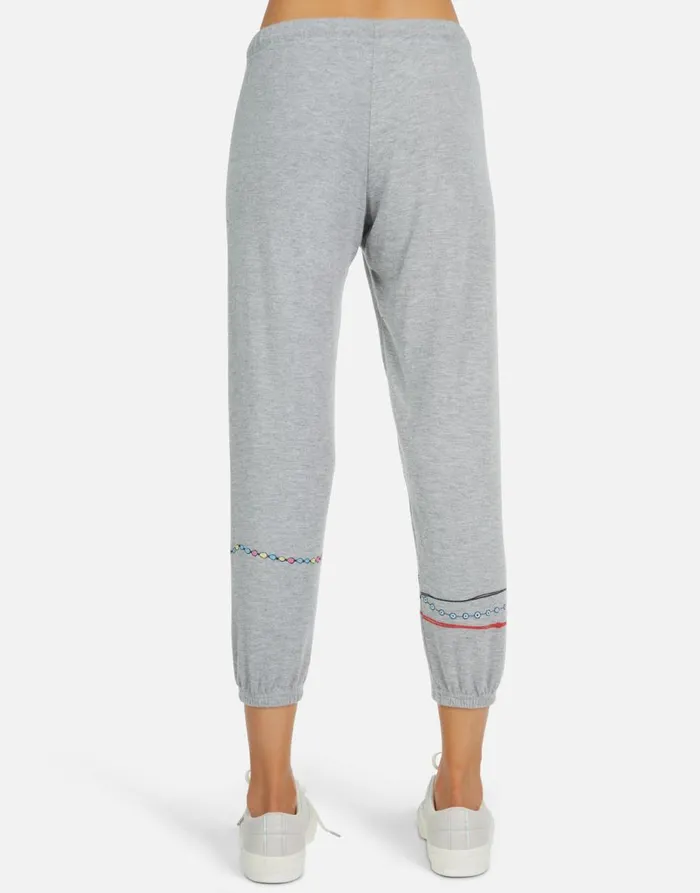 Women039s Alana Prayer Hands Heather Grey Lauren Moshi Crop Sweatpants