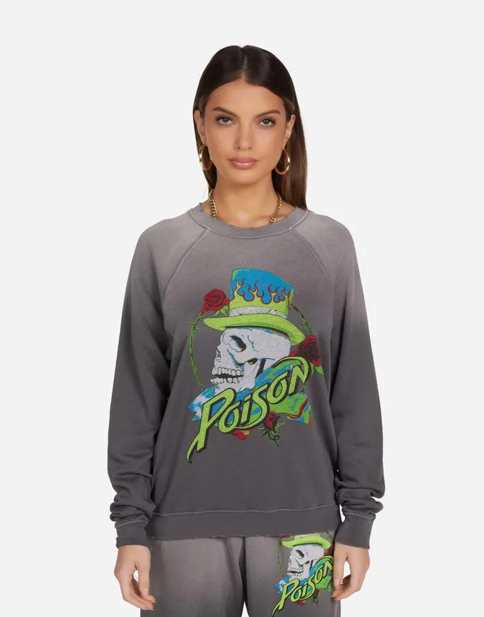 Women039s Anela Neon Poison Skull Lt Onyx Ombre Lauren Moshi Long Sleeve