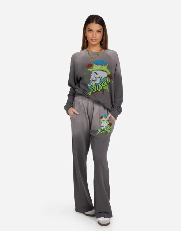 Women039s Anela Neon Poison Skull Lt Onyx Ombre Lauren Moshi Long Sleeve