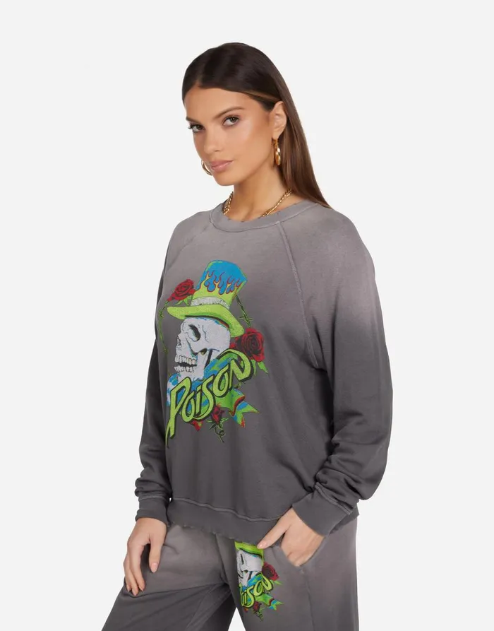 Women039s Anela Neon Poison Skull Lt Onyx Ombre Lauren Moshi Long Sleeve