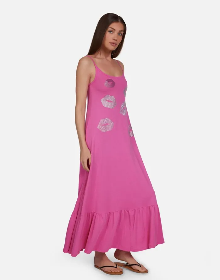 Women039s Beatrix Crystal Multi Lips Bright Pink Lauren Moshi Dresses