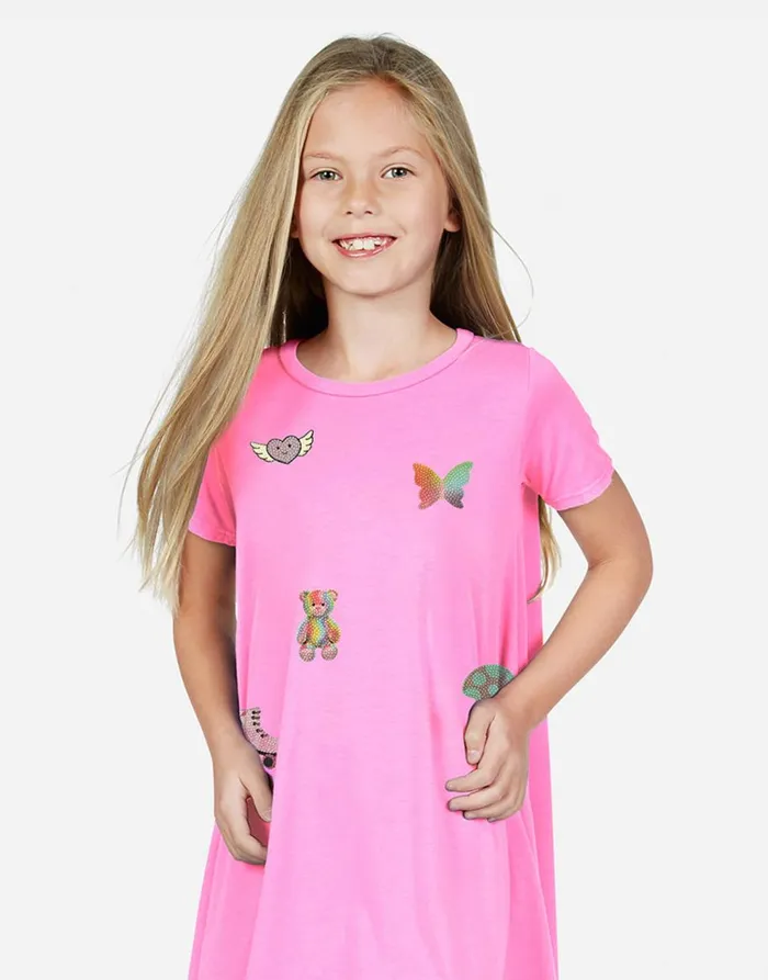 Women039s Beauty Allover Sticker Beans Party Pink Lauren Moshi Dresses