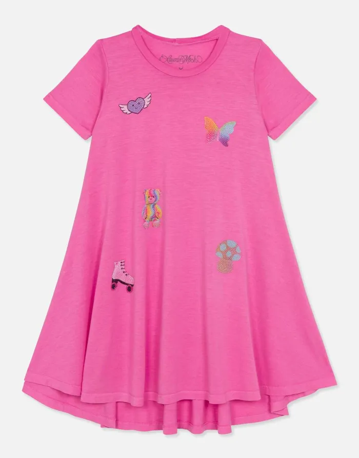 Women039s Beauty Allover Sticker Beans Party Pink Lauren Moshi Dresses Women039s Beauty Allover Sticker Beans Party Pink Lauren Moshi Dresses